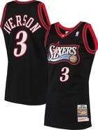 Mitchell & Ness Men's Mitchell & Ness Allen Iverson Black Philadelphia 76ers 1997/98 Hardwood Classics Authentic Jersey