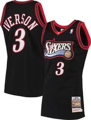 Mitchell & Ness Men's Mitchell & Ness Allen Iverson Black Philadelphia 76ers 1997/98 Hardwood Classics Authentic Jersey