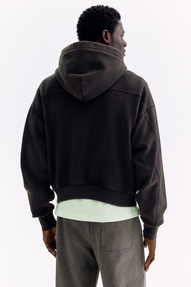 Oversized Fit Printed Zip-through Hoodie, Alternate, color, Black/Original