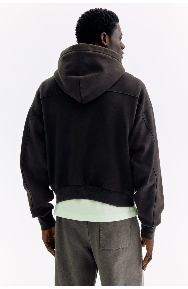 H&M Oversized Fit Printed Zip-through Hoodie, Alternate, color, Black/Original