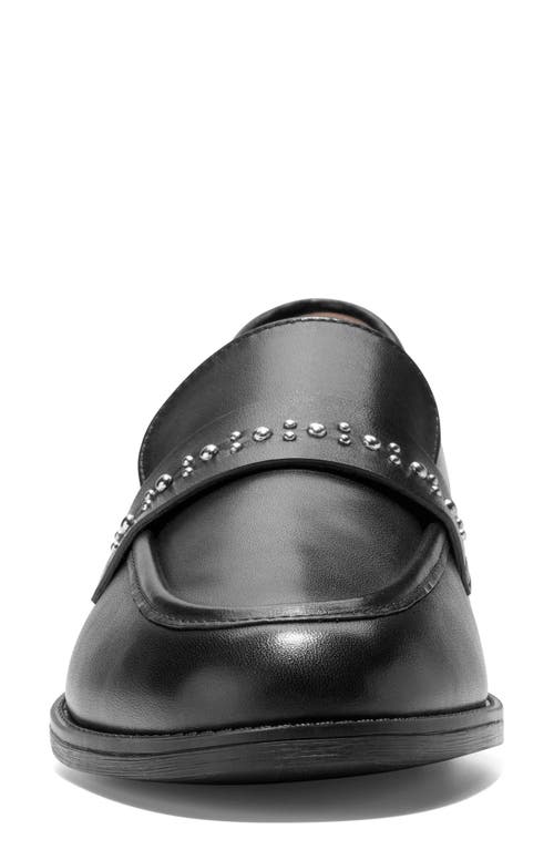 Cole Haan Stassi Embellished Stud Loafer In Black Leather