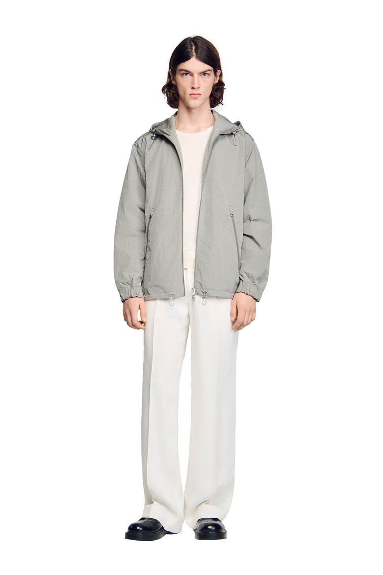 Technical hooded zip-up jacket, Alternate, color, Aluminum