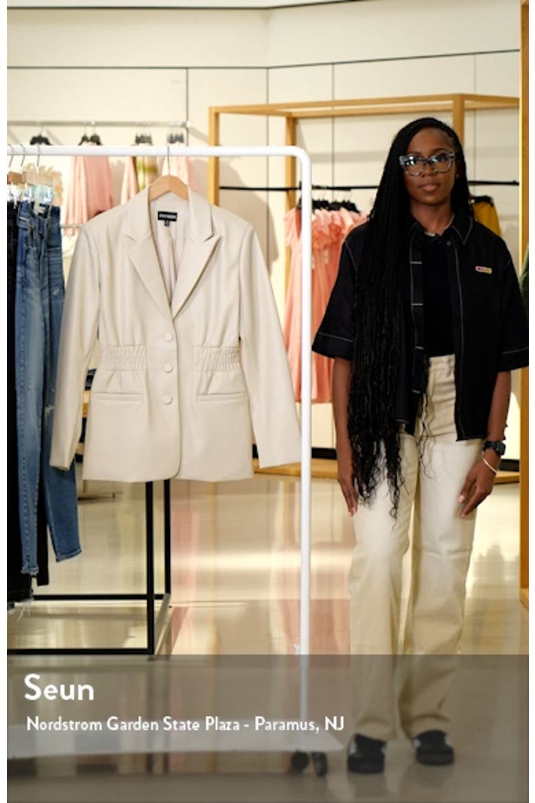 Frida Smock Waist Faux Leather Blazer video