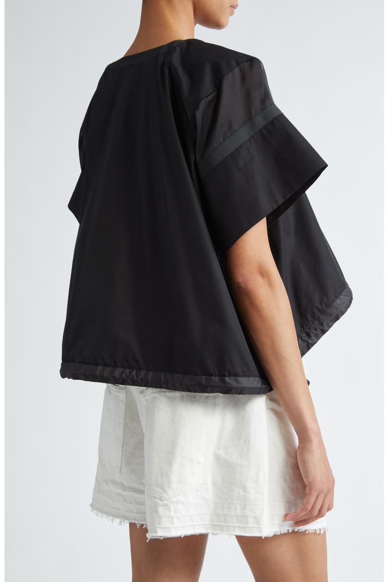 x Thomas Mason Paneled Mixed Media Top, Alternate, color, BLACK