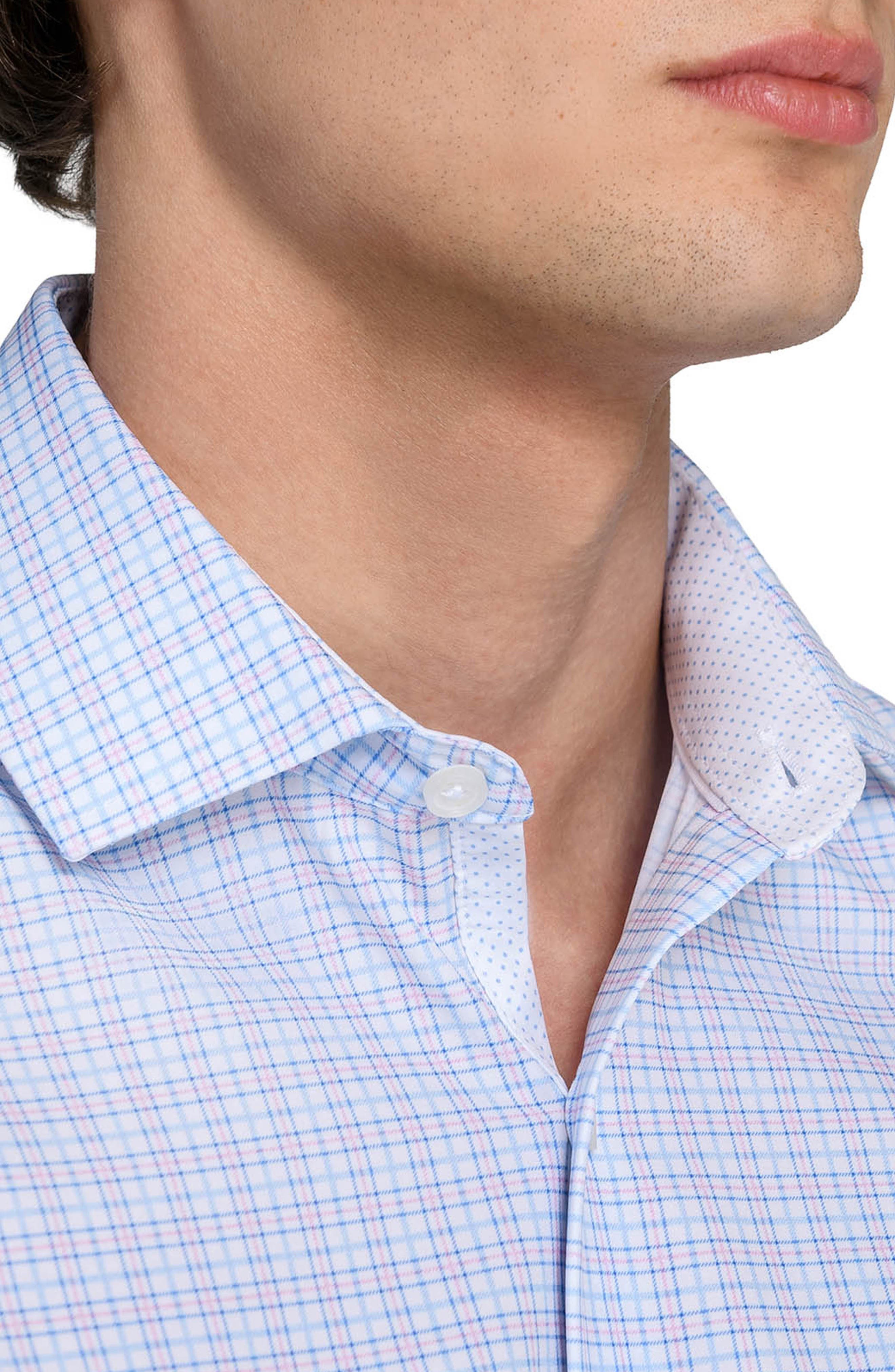 Slim Fit Microcheck Performance Dress Shirt - image 2