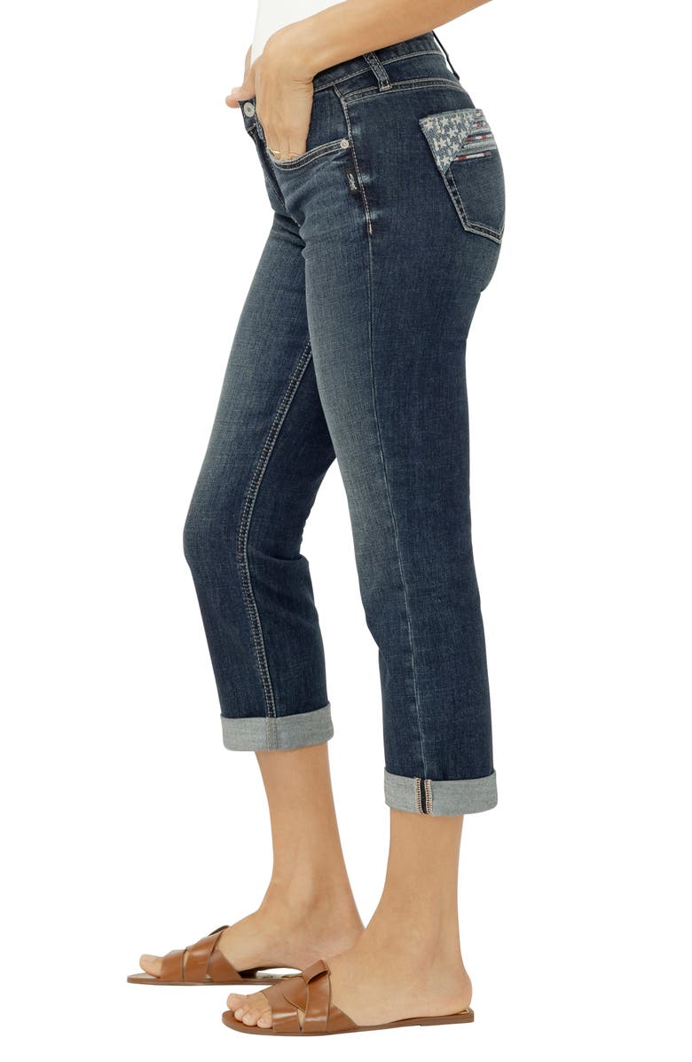Silver Jeans Co. Suki Americana Curvy Mid Rise Capri Jeans, Alternate, color, Dreamscape
