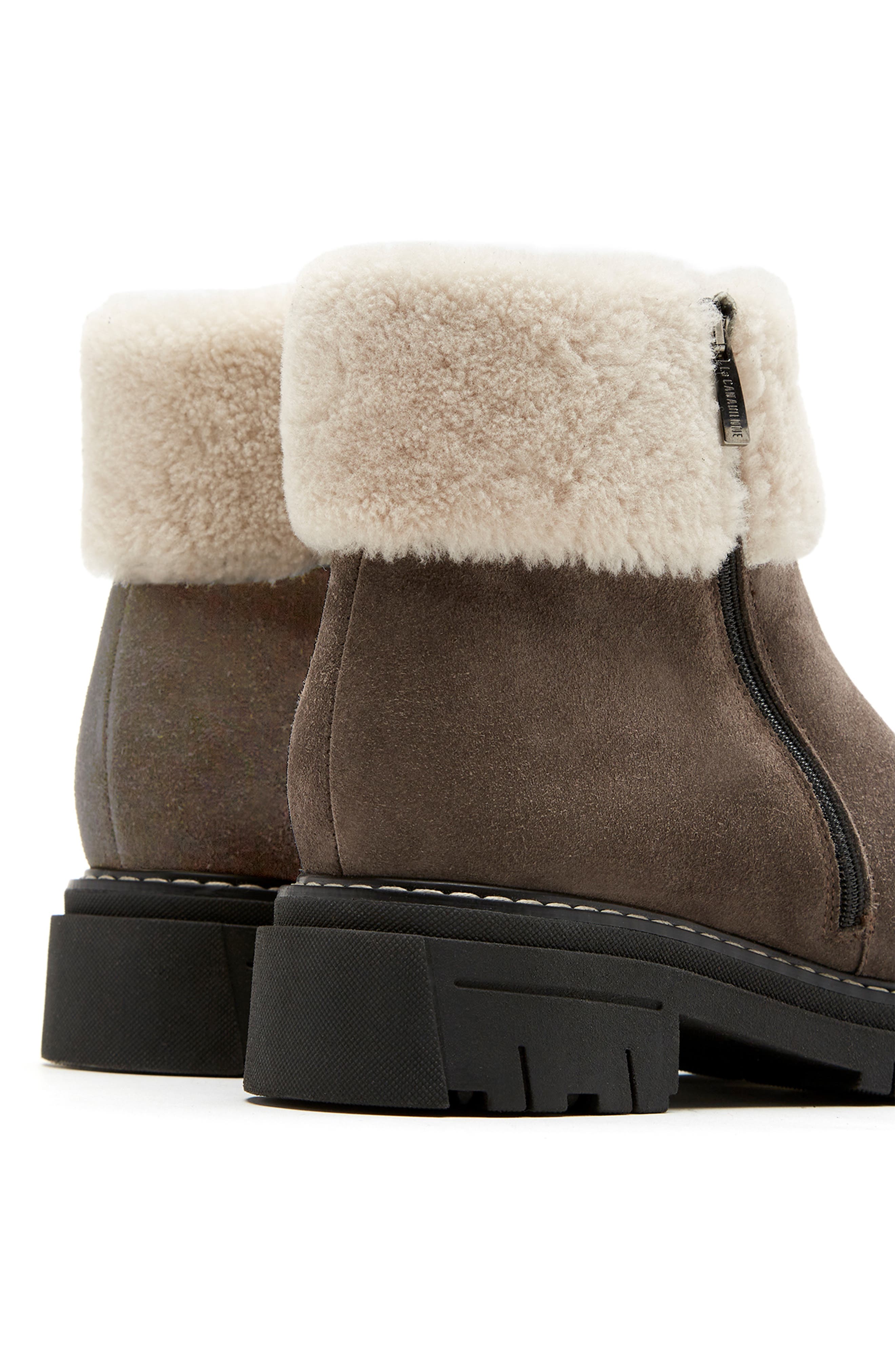 La Canadienne Declan Waterproof Genuine Shearling Boot, Alternate, color, Cement Suede