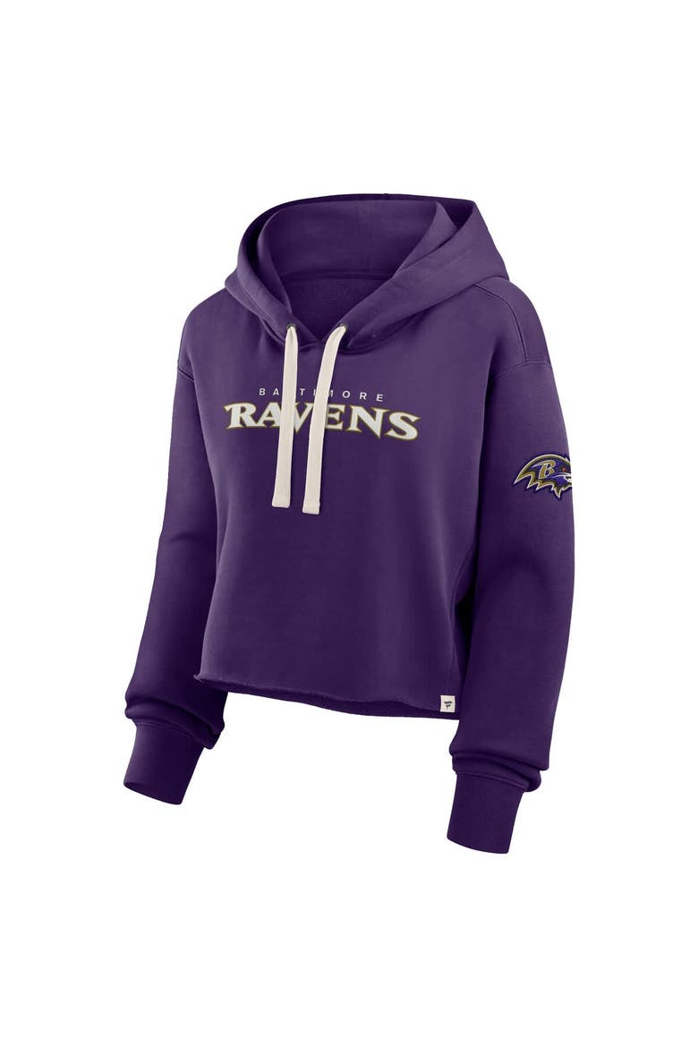 Women's Fanatics Purple Baltimore Ravens Oversized Hometown Heritage Cropped Hoodie, Alternate, color, Purple