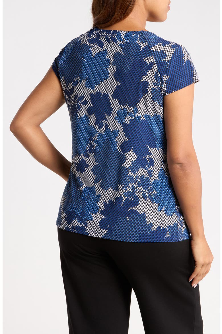 Floral Cowl Neck Cap Sleeve Top, Alternate, color, VANILLA ICE MULTI