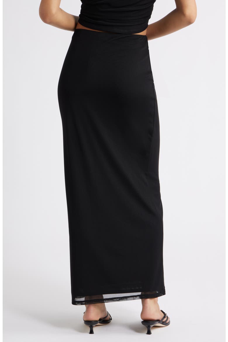 Mesh Maxi Skirt, Alternate, color, BLACK
