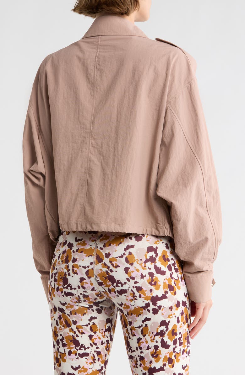 Faith Connexion Vanessa Crinkle Texture Crop Utility Jacket, Alternate, color, Fawn/ Brandy Rose