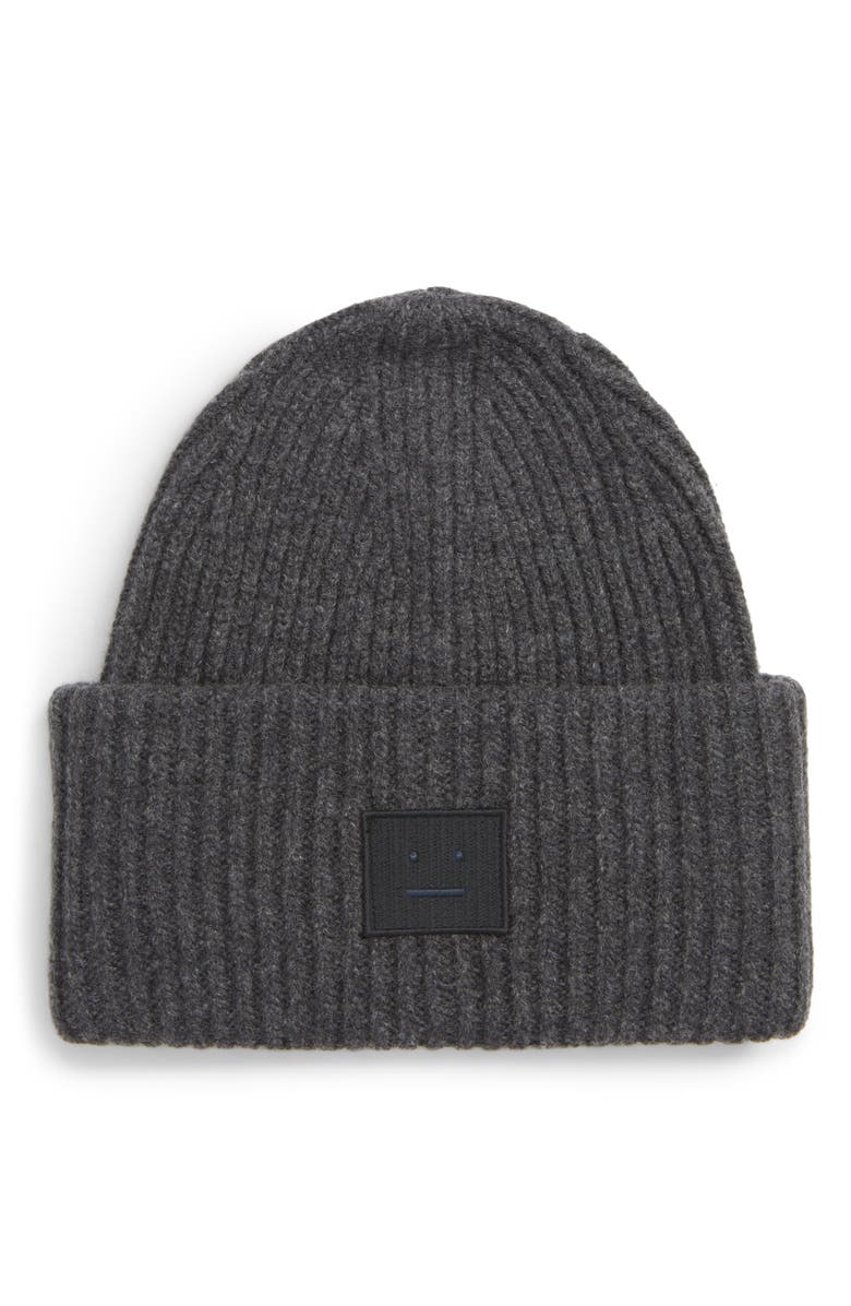 Acne Studios Pansy Rib Knit Beanie, Main, color, 