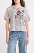 Vinyl Icons Roses Crop Graphic T-Shirt