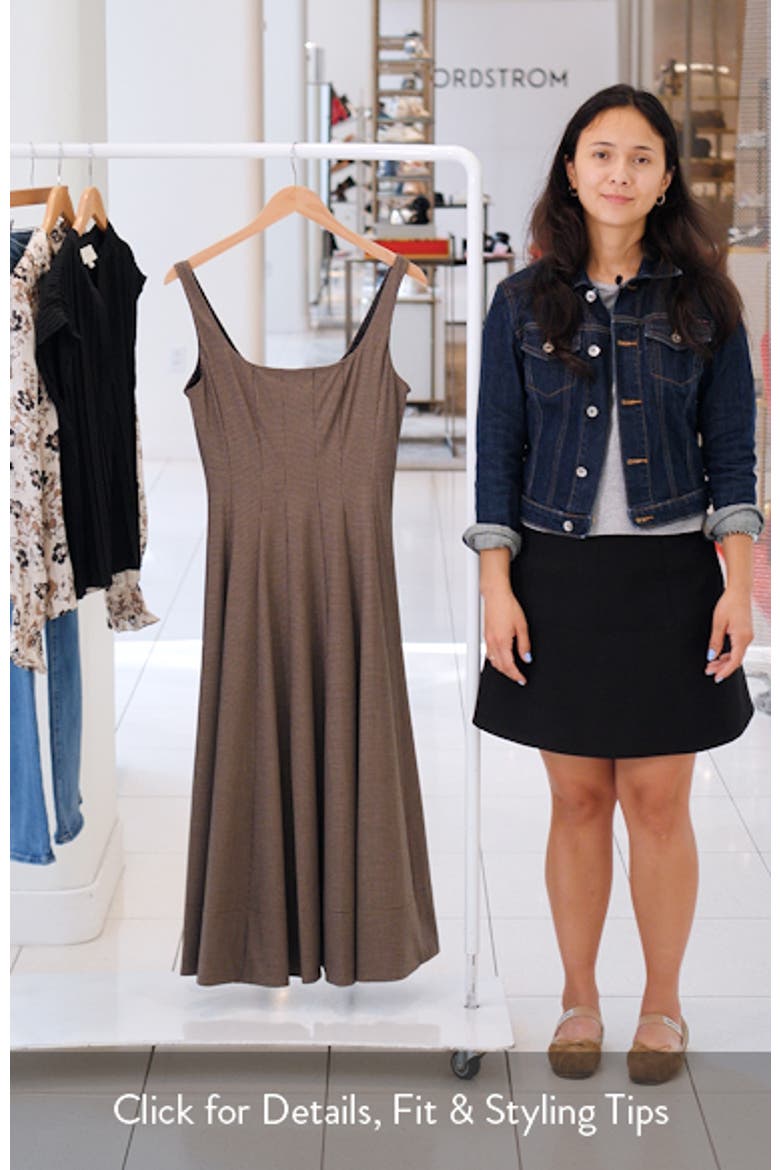 Wells Houndstooth Fit & Flare Midi Dress video