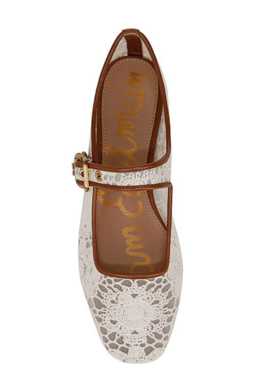 Shop Sam Edelman Michaela Mesh Mary Jane Flat In Natural