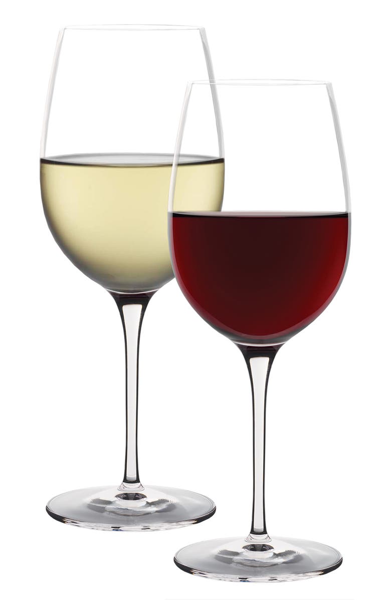 Luigi Bormioli Crescendo Set of 8 White & Red Wind Glasses, Main, color, Clear