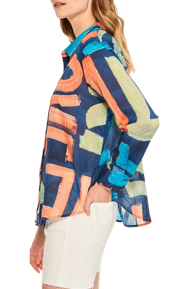 NIC+ZOE Love Art Joy Crinkle Shirt, Alternate, color,