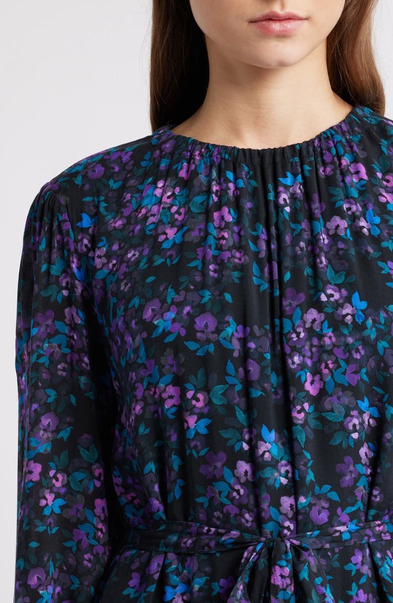 Cloth & Stone Floral Belted Tiered Minidress, Alternate, color, Evening Emerald