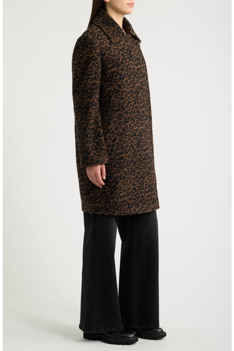 Relaxed Double Breasted Coat, Alternate, color, MUTED LEOPARD