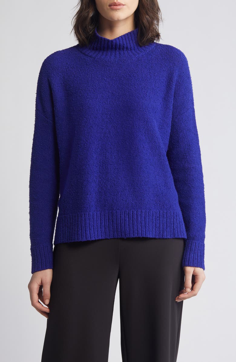 Eileen Fisher Boxy Mock Neck Organic Cotton Sweater, Main, color, 