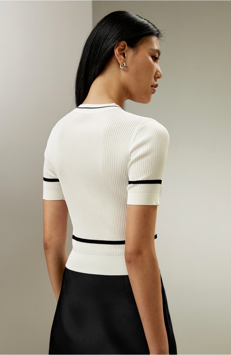 Lilysilk Ribbed Knit Silk Crop Top, Alternate, color,