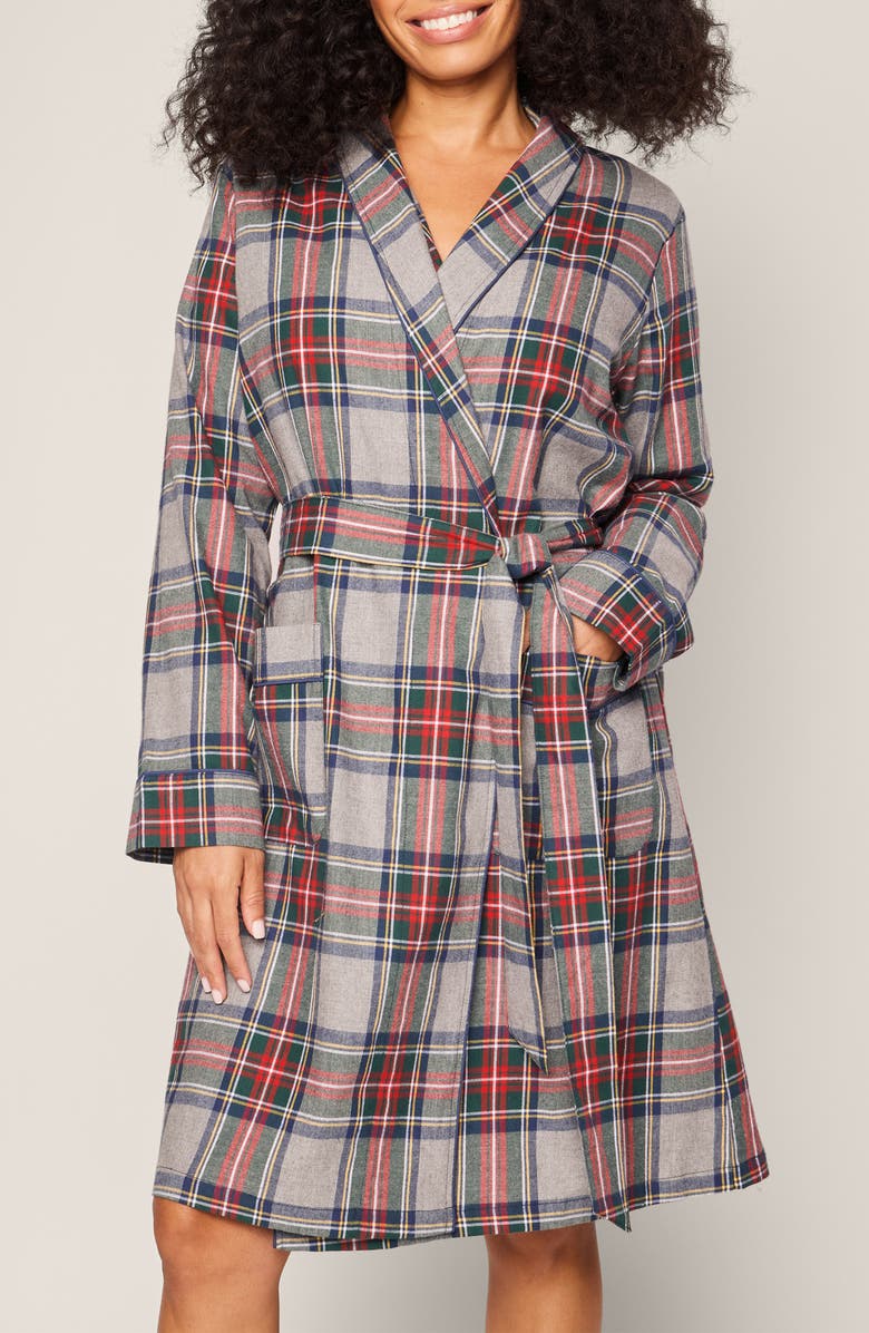 Petite Plume Westminster Tartan Cotton Robe, Main, color,