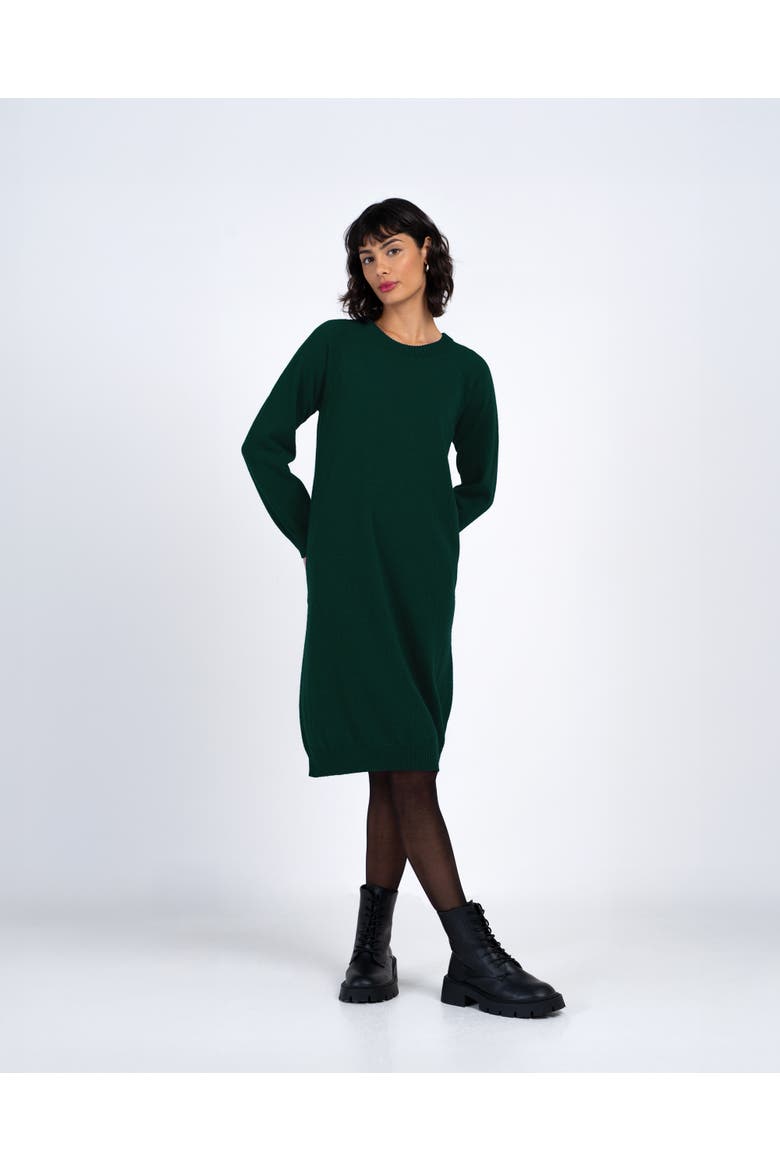 Crew Neck Knitted Dress, Main, color, Pine
