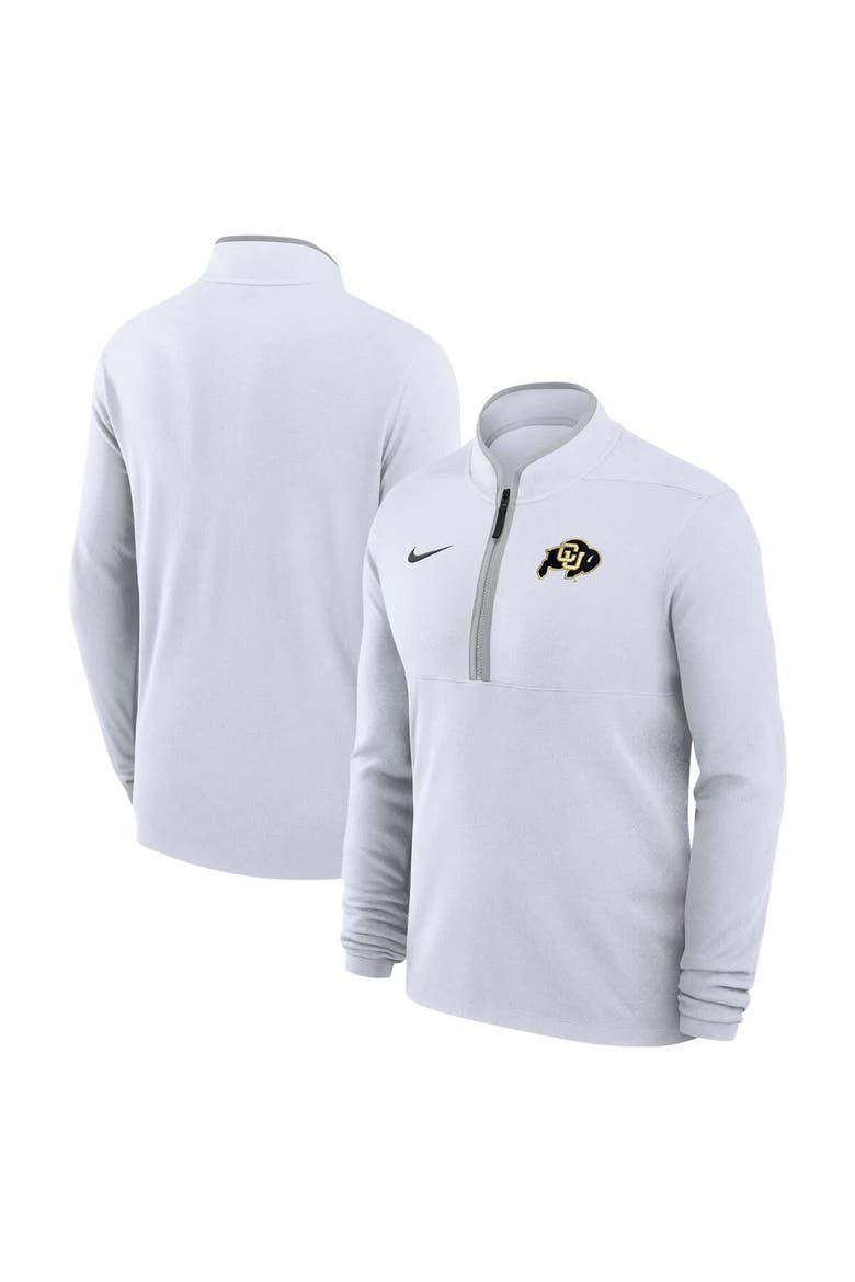 Men's Nike White Colorado Buffaloes Coaches Courtside Basketball Victory Performance Quarter-Zip Top, Main, color, White