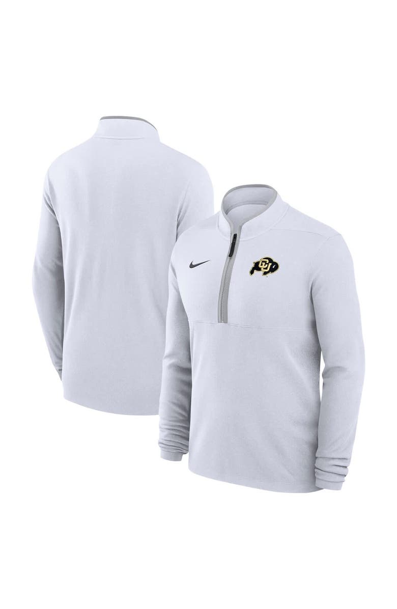 Nike Men's Nike White Colorado Buffaloes Coaches Courtside Basketball Victory Performance Quarter-Zip Top, Main, color, White