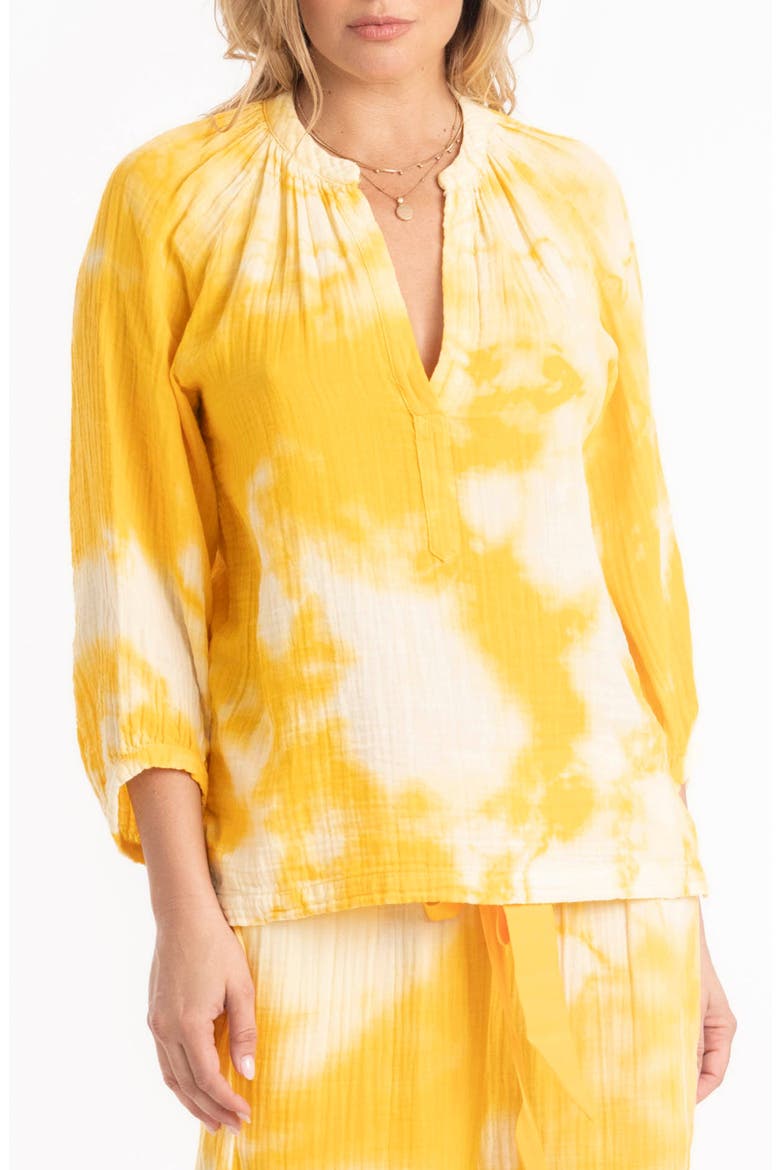 Tie Dye Gauze Top, Alternate, color, Sunflower Tie Dye