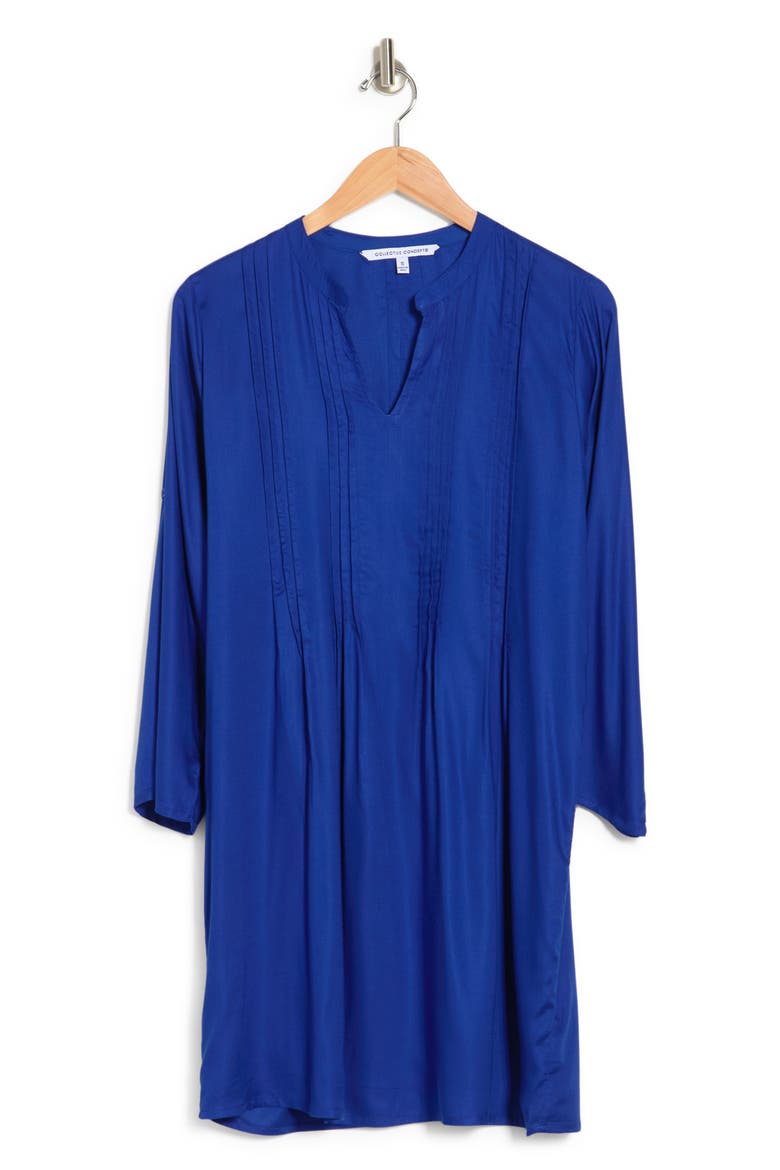 3/4 Sleeve Shirt Shift Dress, Alternate, color, ROYAL BLUE