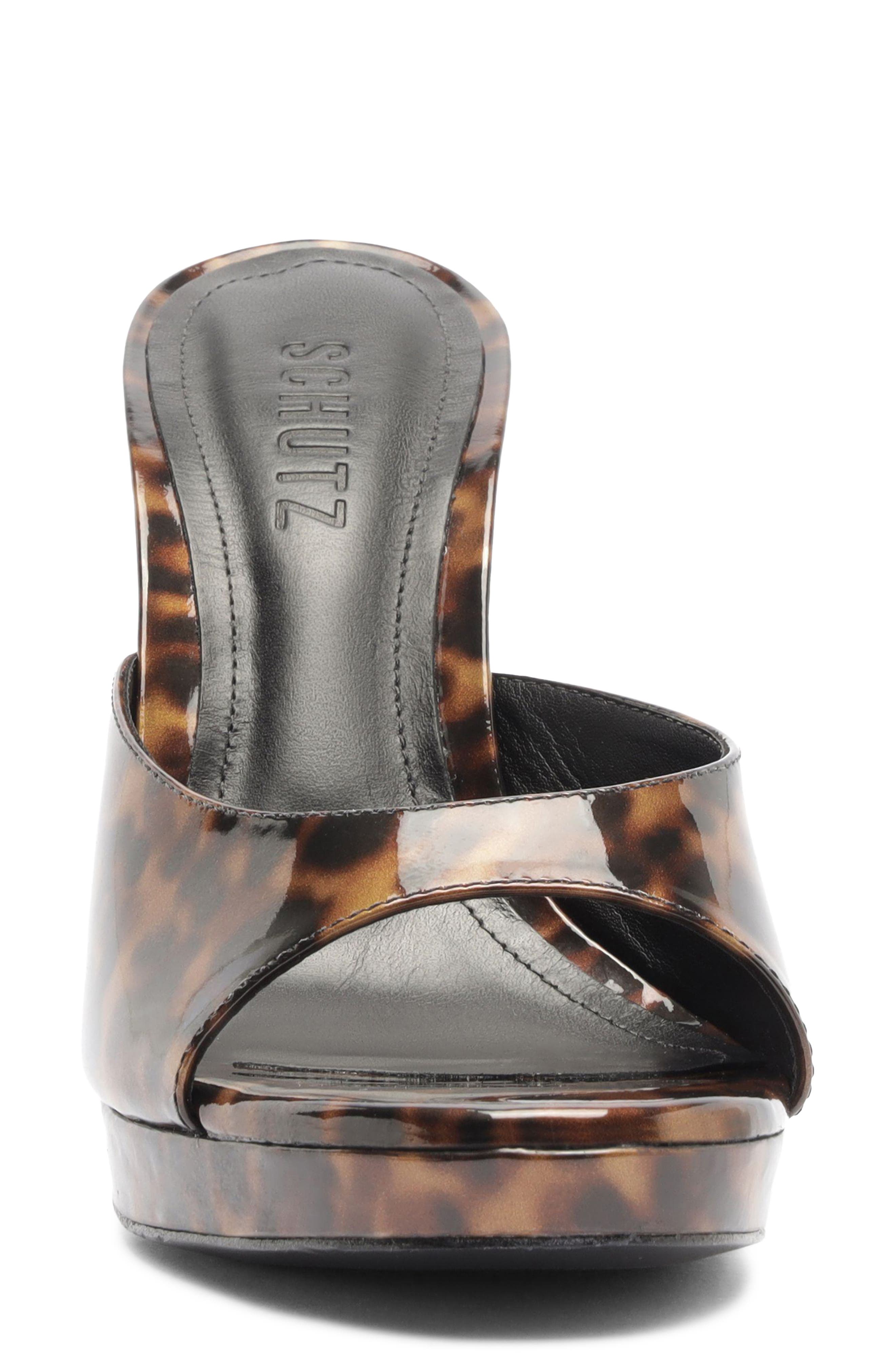 Sally Platform Leather Sandal, Alternate, color, BROWN