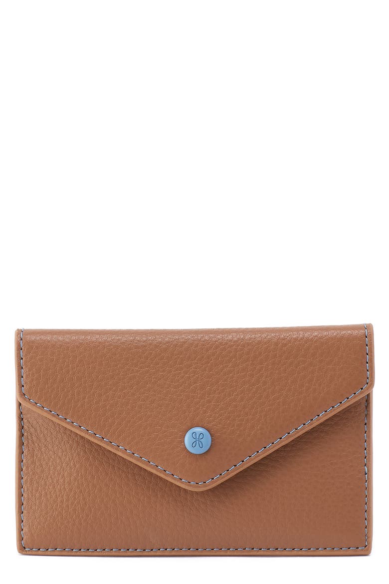 Goldie Leather Card Case, Main, color, BROWN SUGAR