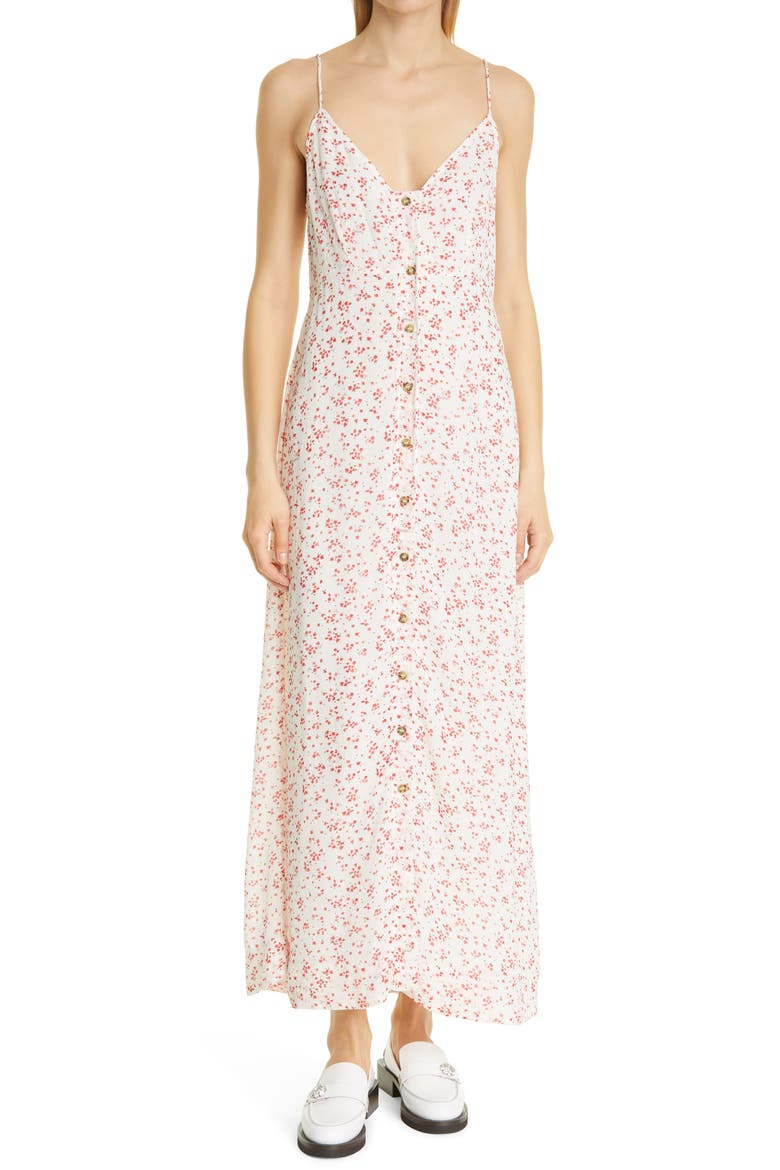Floral Georgette Tank Dress, Main, color, EGRET