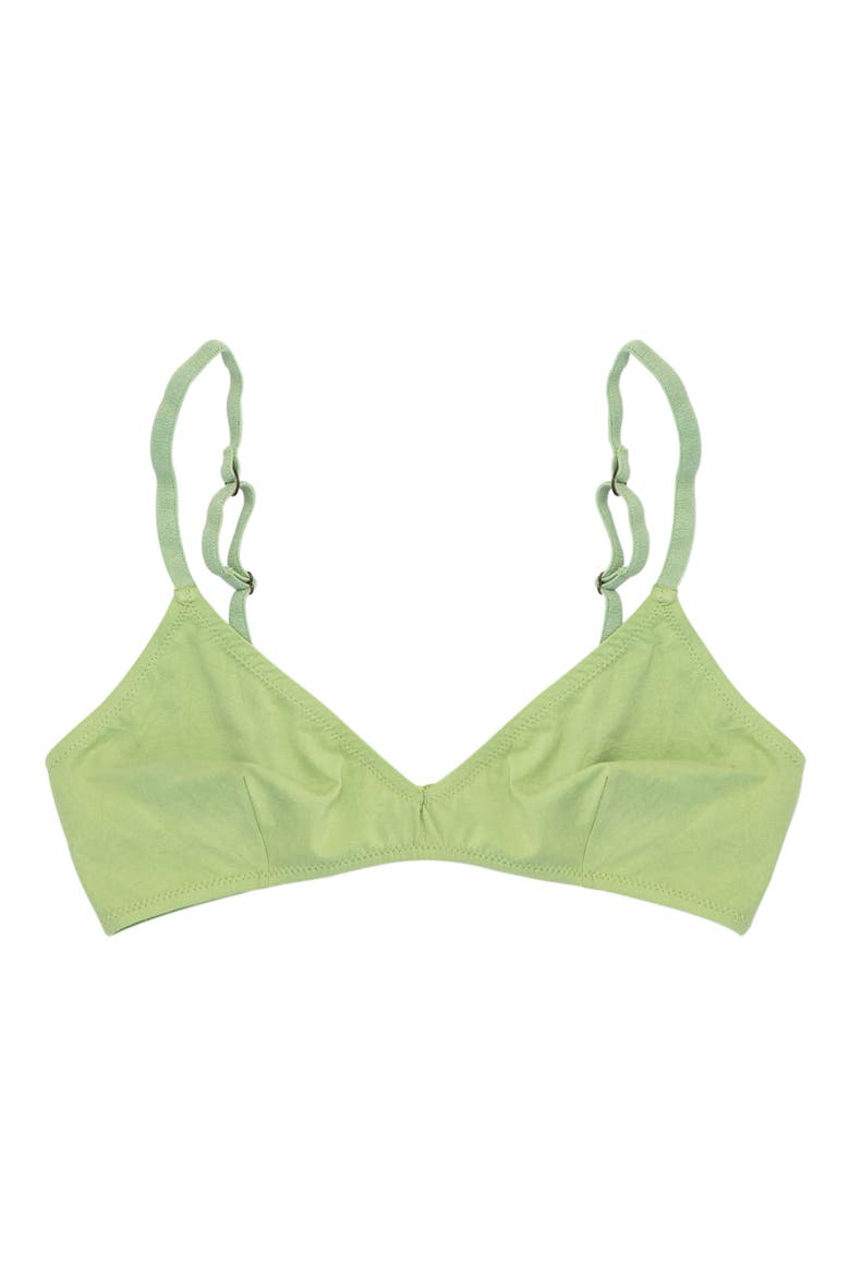 Plant Dyed Organic Cotton Triangle Bra, Main, color, SAGE