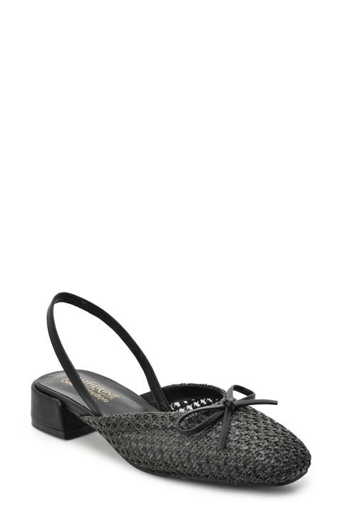 Slingback Raffia Mule Flat (Women)
