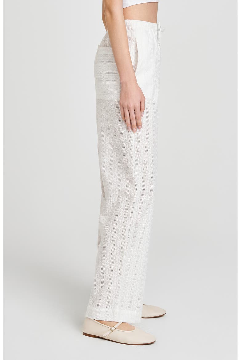 Eve Cotton Eyelet Drawstring Pants, Alternate, color, IVORY