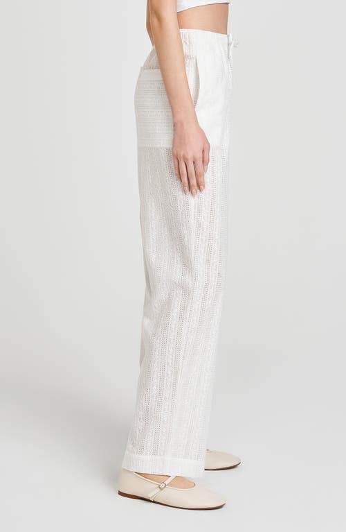 WAYF WAYF EVE COTTON EYELET DRAWSTRING PANTS 