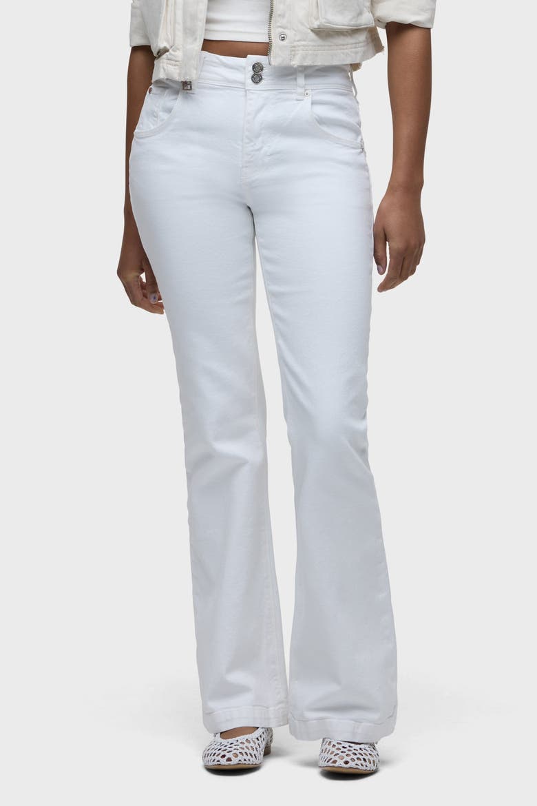 Dana Flap Pocket Flare, Alternate, color, WHITE