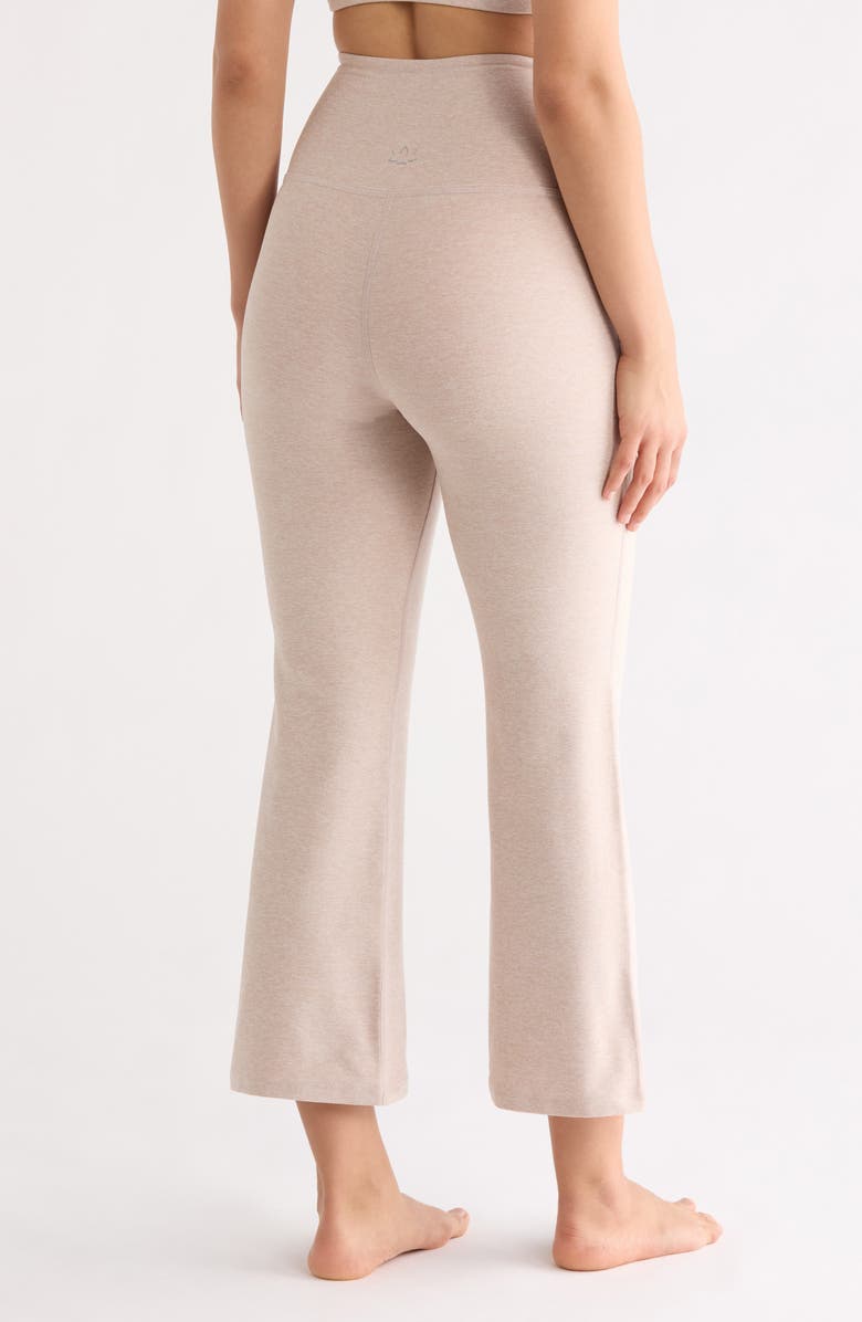 Beyond Yoga Space Dye High Waist Retro Crop Flare Pants, Alternate, color, Sand Swept Heather
