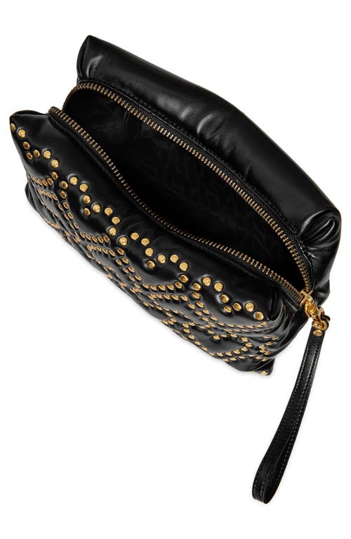 Rebecca Minkoff Heart Stud Pillow Quilted Faux Leather Clutch In Black