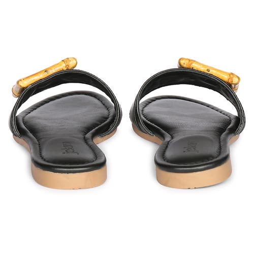 Jelavu Amsterdam Suede Leather Band Slide Sandals In Black