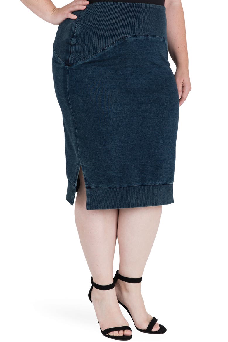 Kelly Side Slit Knit Pencil Skirt, Alternate, color, 2243ECLIPSE