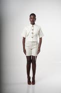 Sable Narea Shell-button Linen Top