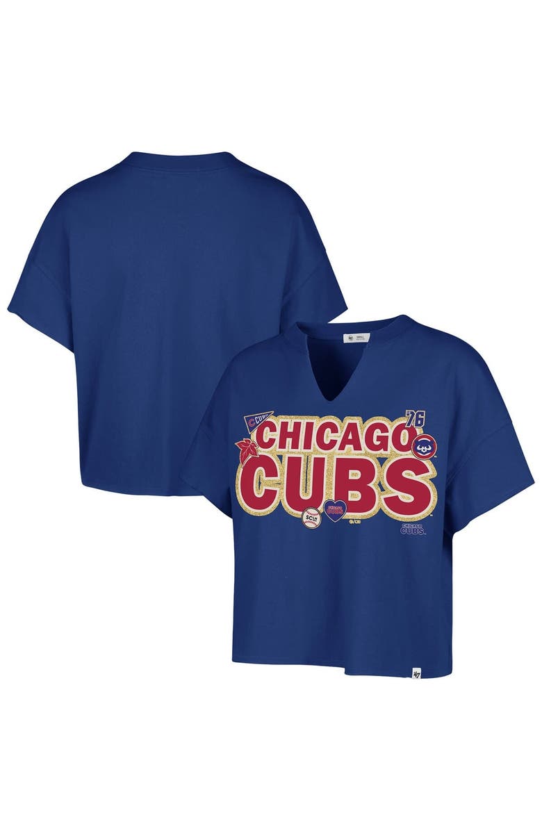 Stoney Clover Lane X '47 Women's '47 x Stoney Clover Lane Royal Chicago Cubs Oversized Notch Neck T-Shirt, Main, color, Royal