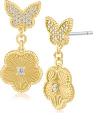 CZ by Kenneth Jay Lane Pavé Cubic Zirconia Butterfly Drop Earrings