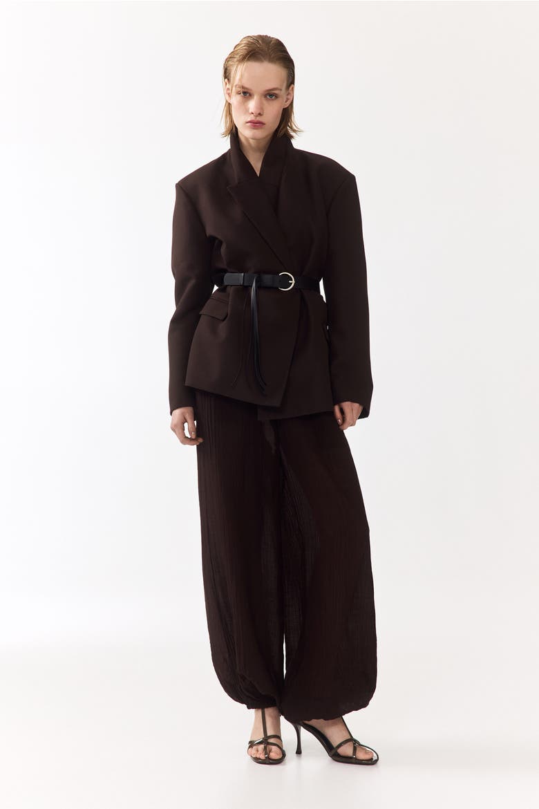Belted Jacket, Alternate, color, Dark brown