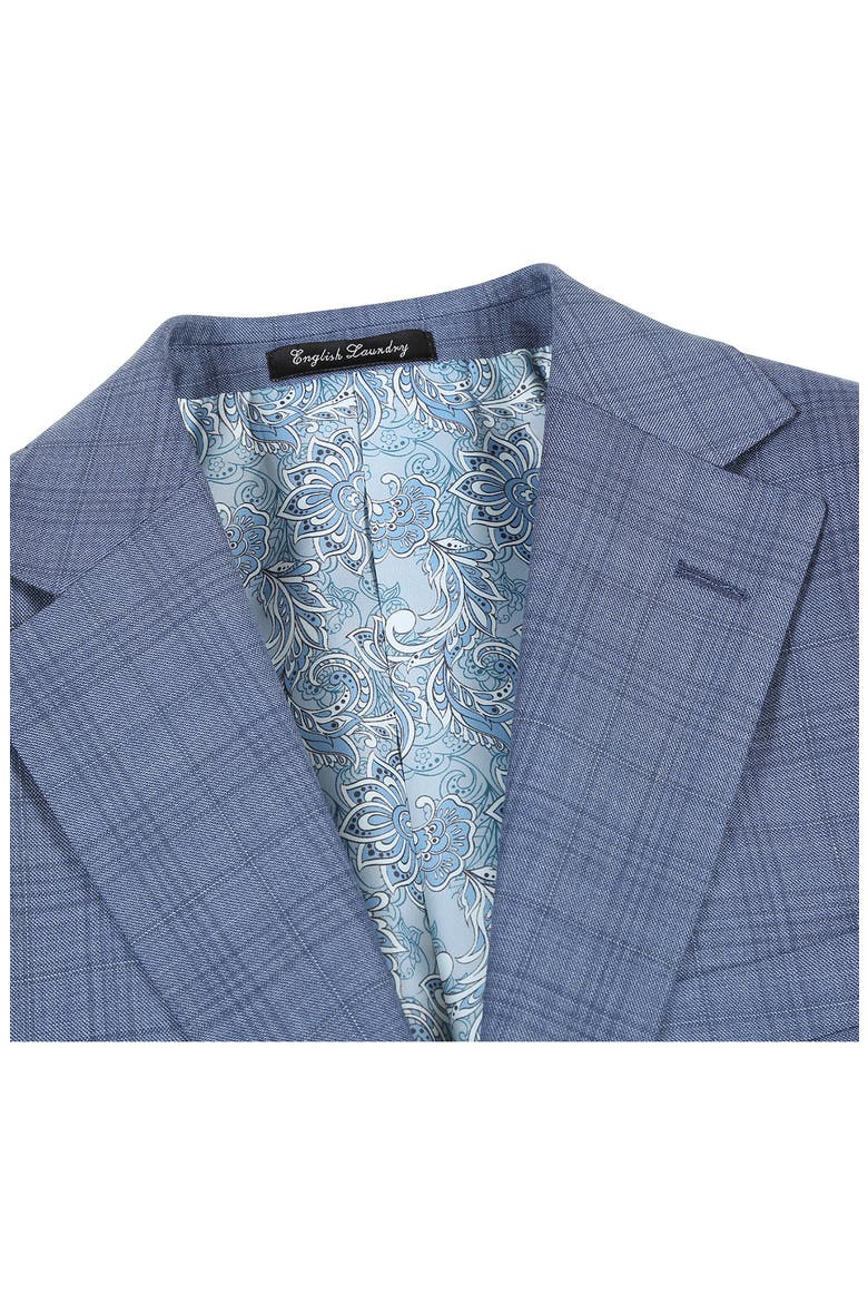 Plaid Blue Wool Blend Suit, Alternate, color, GREY