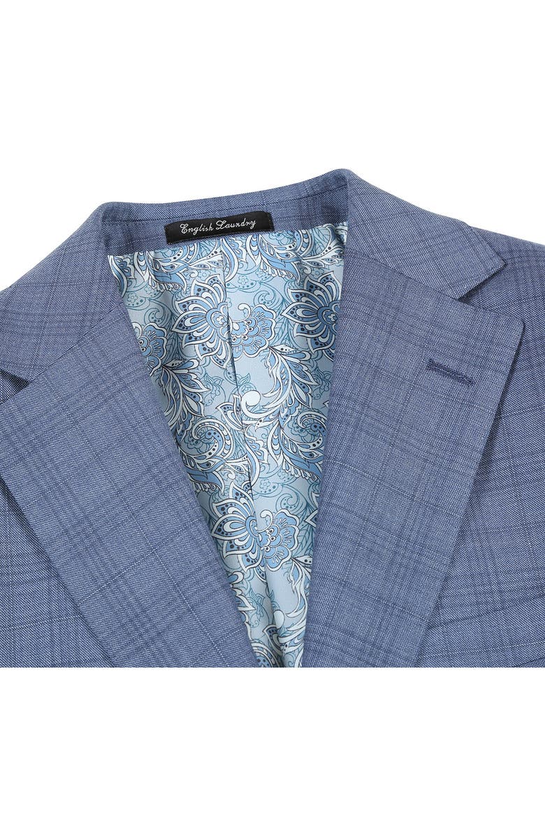 English Laundry Plaid Blue Wool Blend Suit, Alternate, color, Grey