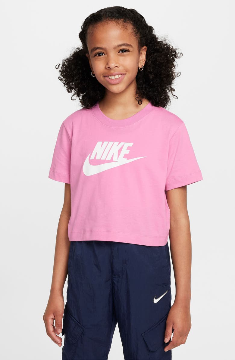 Nike Kids' Sportswear Cotton Graphic T-Shirt, Main, color, Magic Flamingo